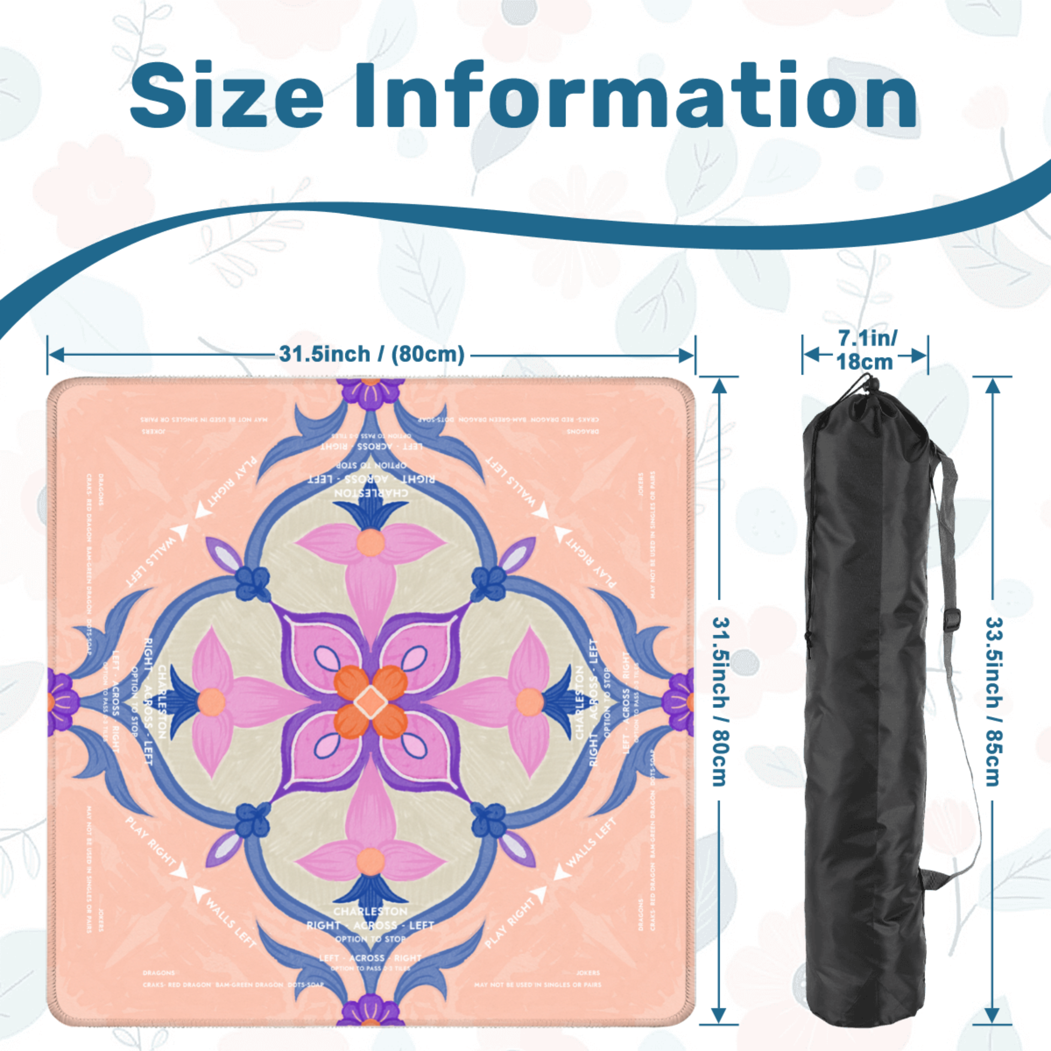 Wild Peach Mahjong Mat with Tips